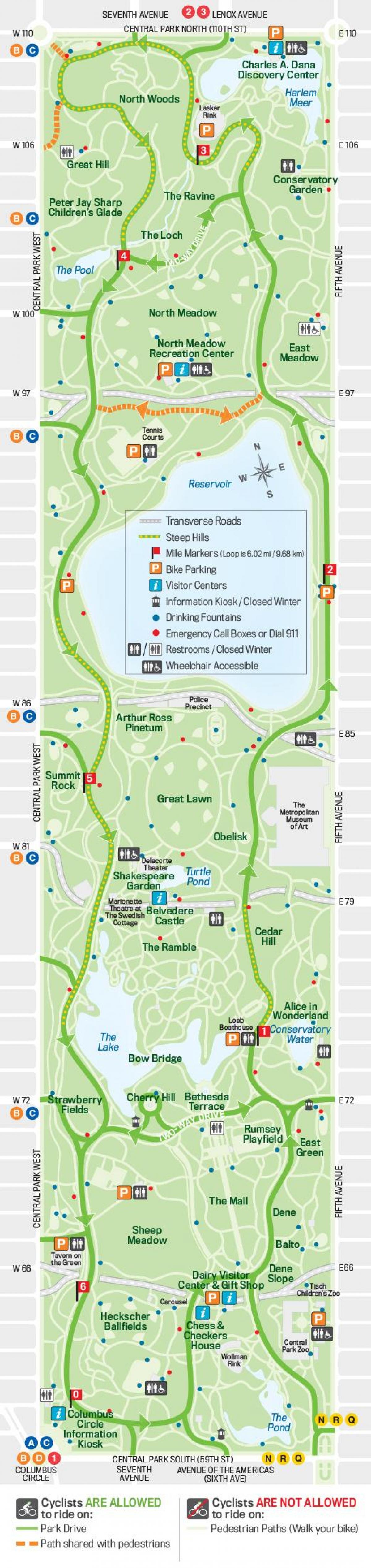 fiets kaart van central park