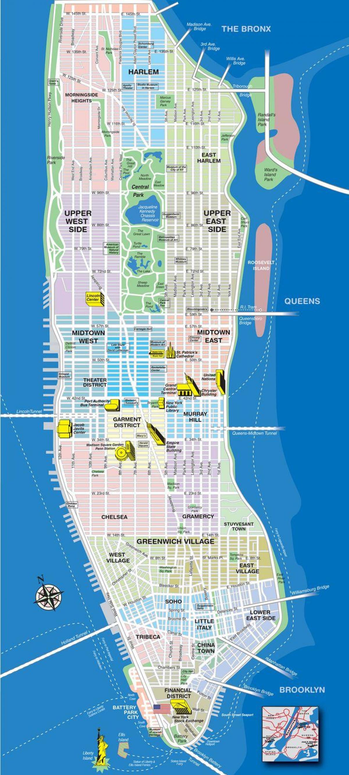 'n kaart van Manhattan
