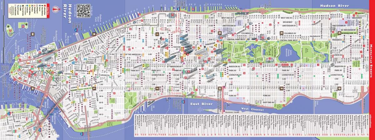 gedetailleerde kaart van Manhattan ny