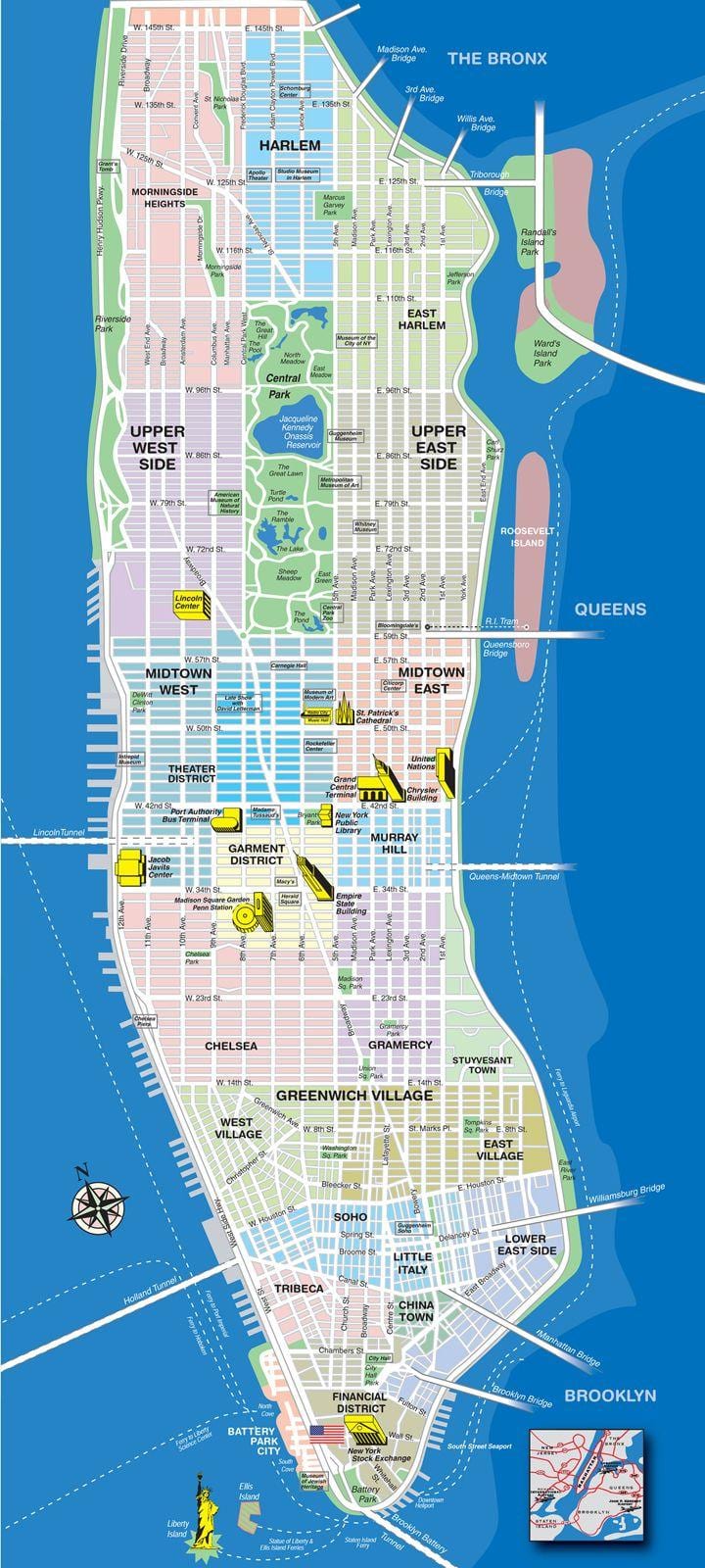 kaart van Manhattan eiland