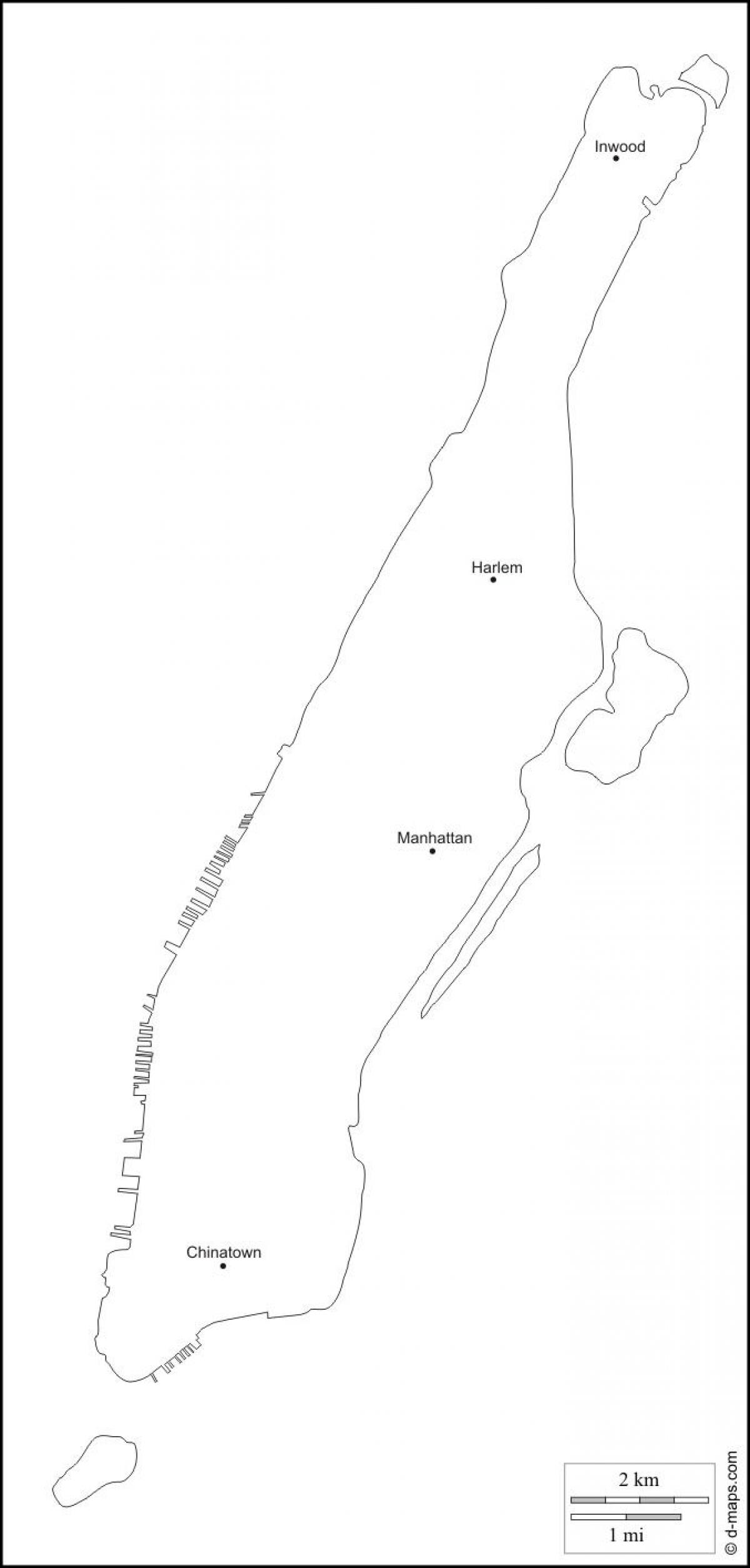 leë kaart van Manhattan
