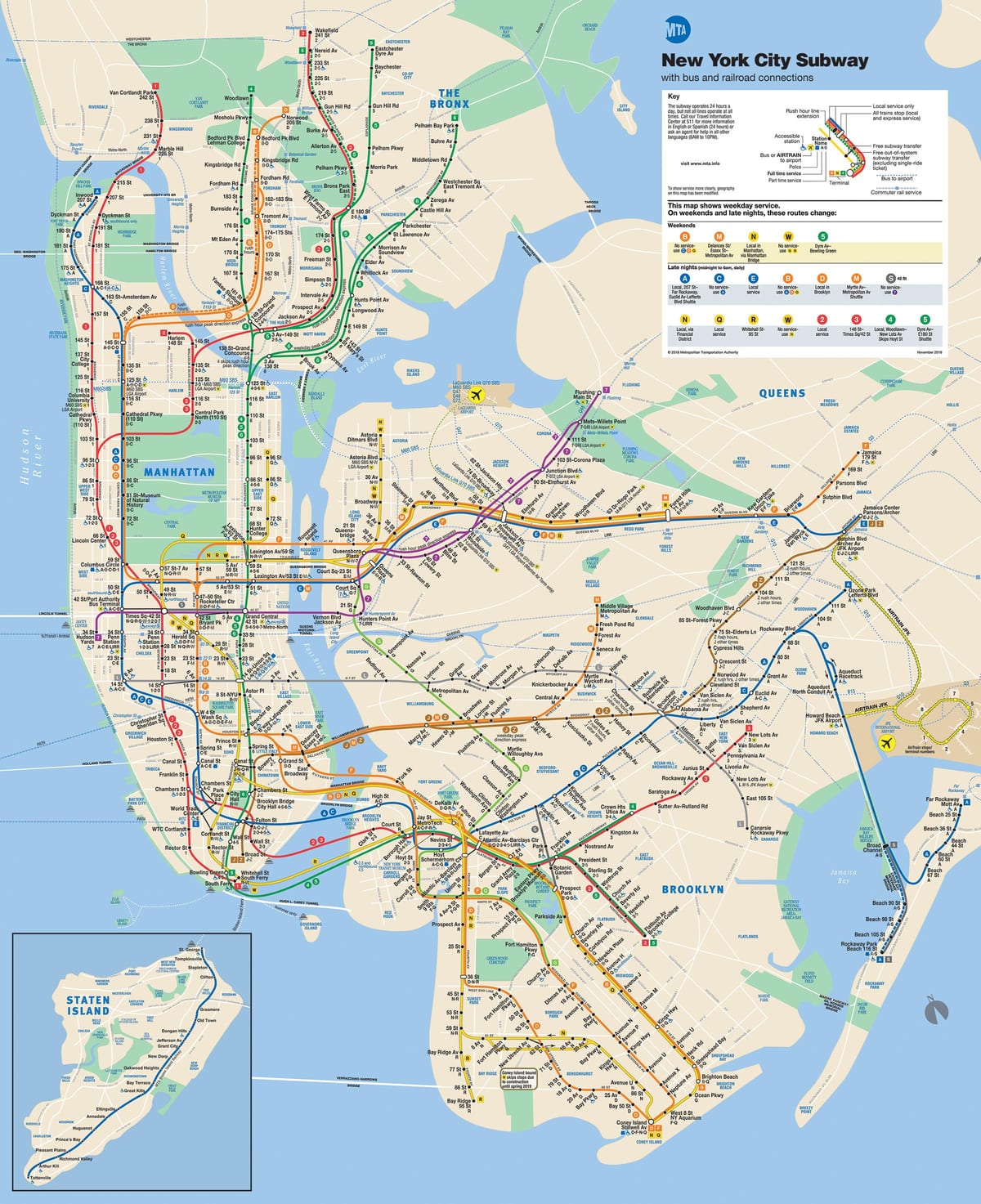 metro kaart Manhattan, New York