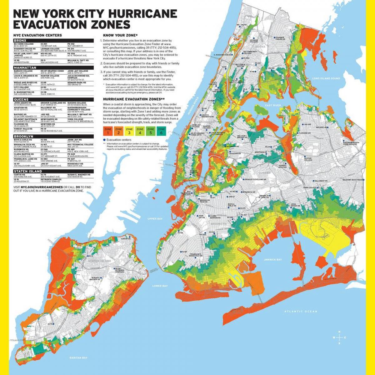 Manhattan vloed sone kaart