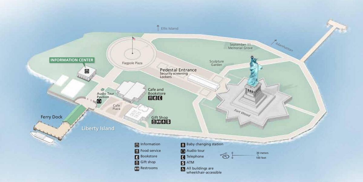 kaart van die standbeeld van liberty