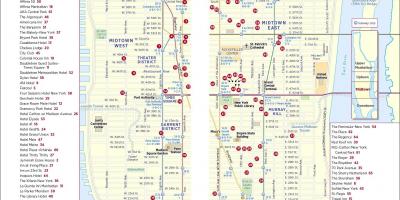 Drukbare loop kaart van midtown Manhattan