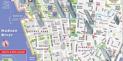 Laer Manhattan toerisme-map