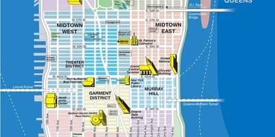 Kaart van Manhattan eiland