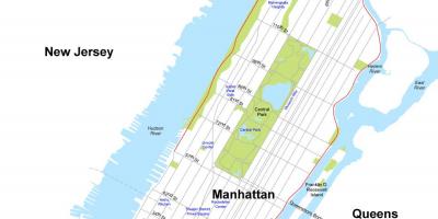 Kaart van Manhattan eiland New York
