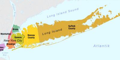 Kaart van New York-Manhattan en long island