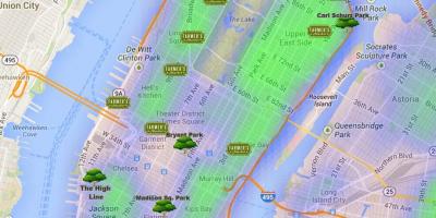 Kaart van Manhattan parke
