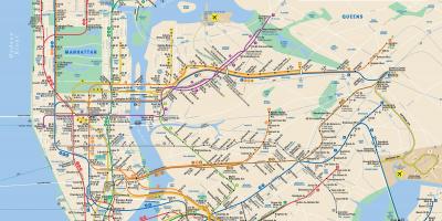 Manhattan straat kaart met metro stop